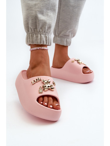Boto Дамски пързалки от лека пяна с розови декорации Orchia