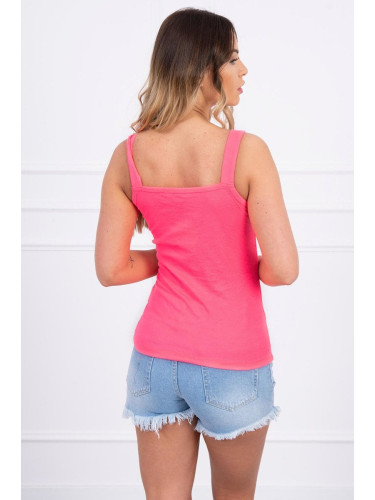 Blouse with fastened shoulder straps pink neon