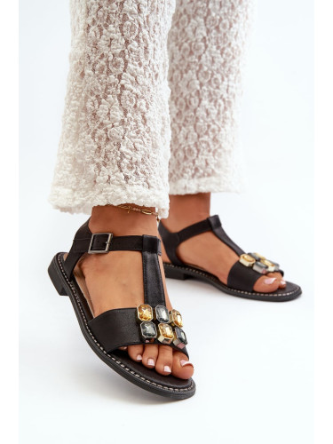 Elegant women's sandals with decorative details S.Barski Black
