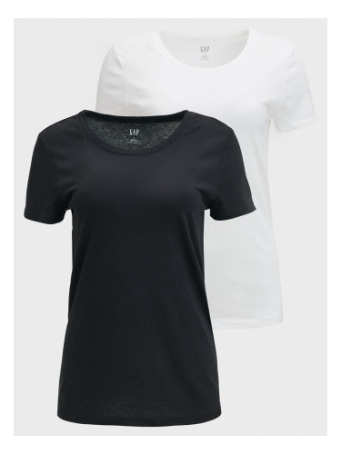 Set of two women's basic T-shirts in black and white GAP
