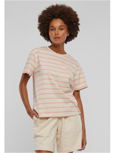 Women's Striped Box T-Shirt Cream/Pink