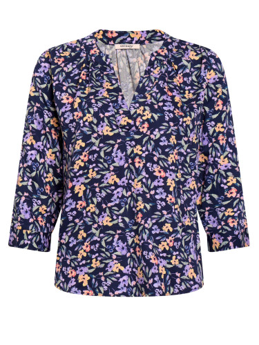 Purple-blue floral blouse with three-quarter sleeves ORSAY