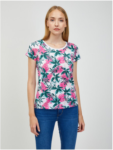 White women's floral T-shirt ORSAY