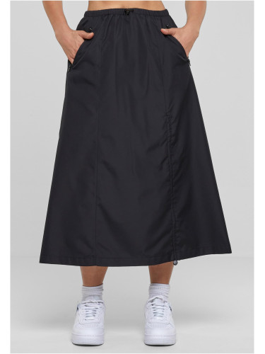 Women's Ripstop Parachute Midi Skirt Black