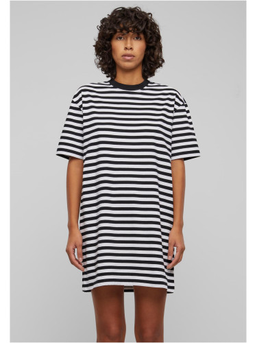 Women's striped dress oversized white/black