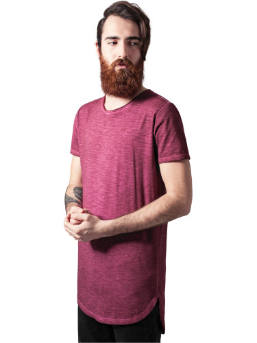 Long Back Shaped Spray Dye Tee Burgundy