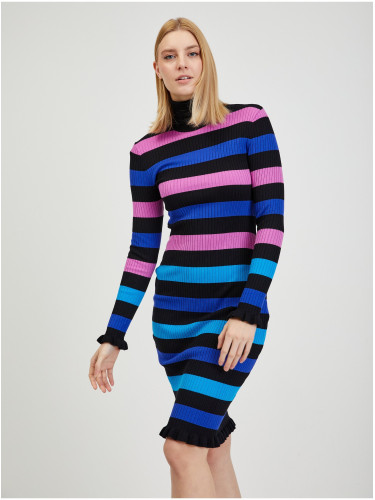 Blue and black women's striped sweater dress ORSAY