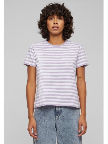 Women's basic striped t-shirt white/purple