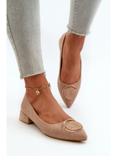 Low-heeled pumps made of eco-friendly suede S.Barski Beige