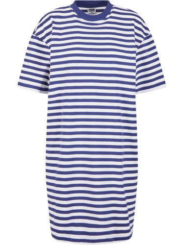 Women's striped dress oversized white/navy blue