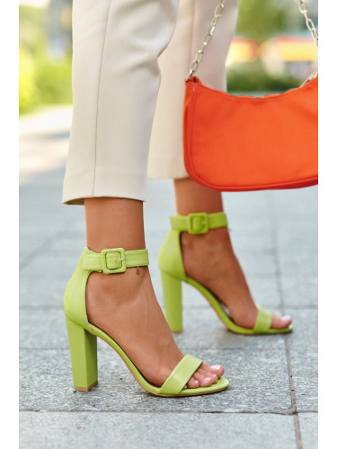 Neon green high-heeled sandals Georgina