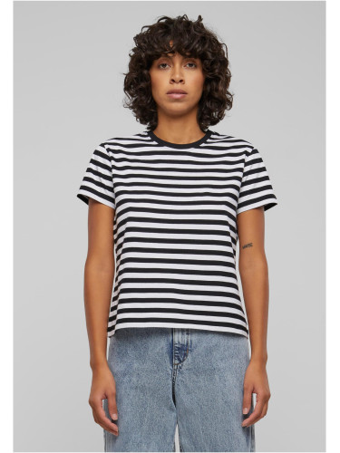 Women's basic striped T-shirt white/black
