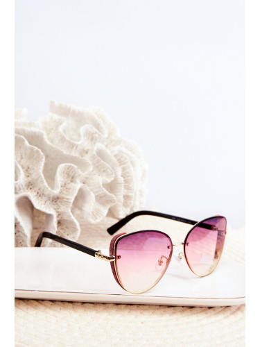 Women's Sunglasses with Glitter Inserts UV400 Rose Gold