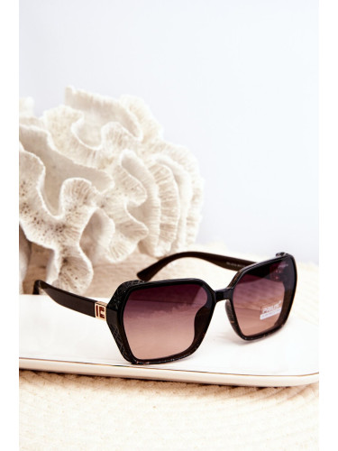 Women's Sunglasses with UV400 Shielding - Brown/Black