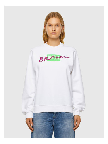 Diesel Sweatshirt - FANGV42 white with neon writing