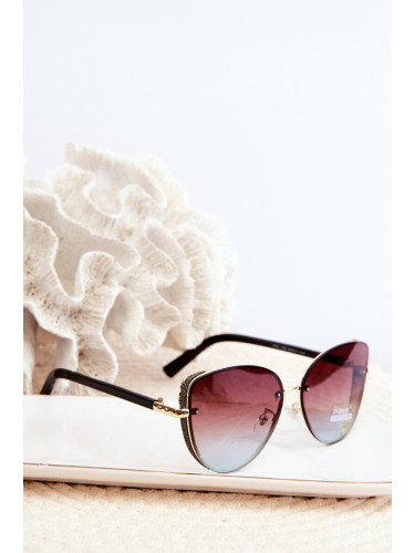 Women's UV400 Sunglasses with Glitter Inserts - Black/Gold
