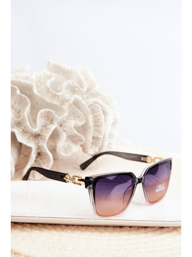 Women's sunglasses with decorative details UV400 blue-pink