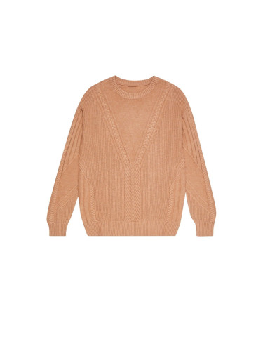Cable knitted sweater - beige