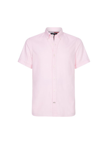 Tommy Hilfiger Shirt - SLIM FLEX CO/LI DOBBY SHIRT S/S pink