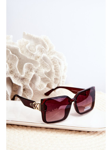 Women's UV400 Square Sunglasses - Brown