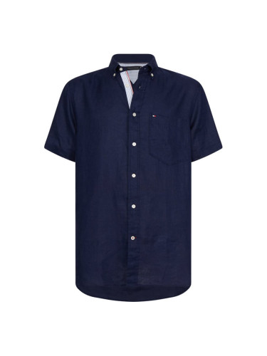 Tommy Hilfiger Shirt - LINEN SHIRT S/S dark blue