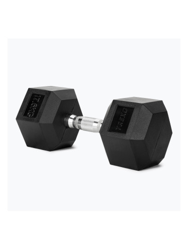 Гумиран дъмбел XTREXO Hex 17,5 кг