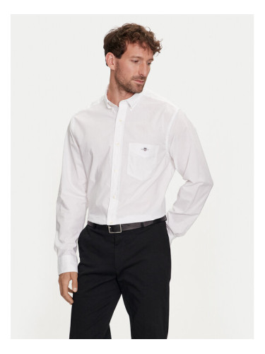 Gant Риза Poplin 3000100 Бял Regular Fit