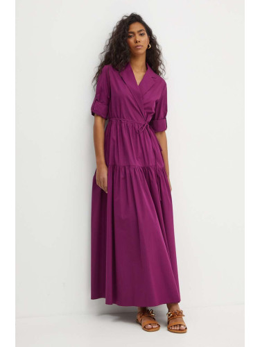 Памучна рокля MAX&Co. в лилаво дълга разкроена 2416221074200