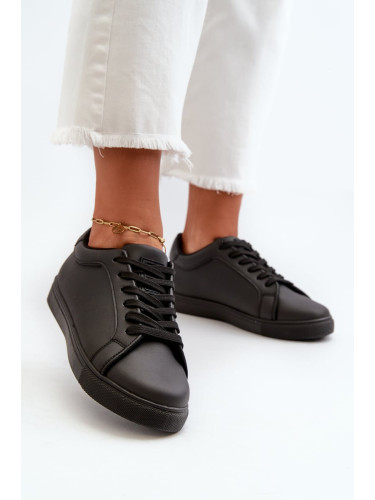 Black women's low sports shoes Diunna made of eco leather