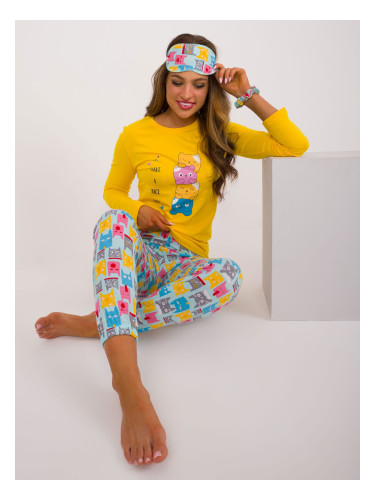 Women's yellow pajamas with cotton blend