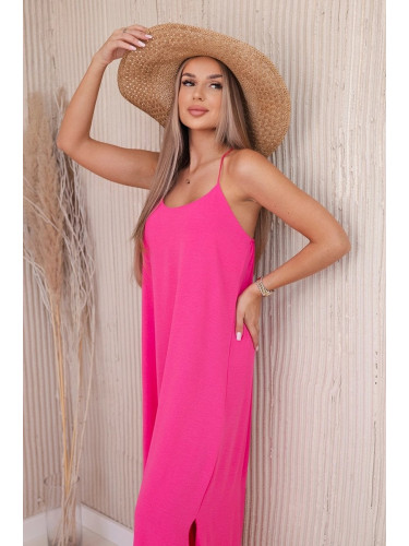 Long pink dress with straps