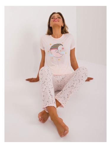 Light pink pajamas with short sleeves