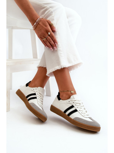 Кожени ниски дамски кецове Zazoo N1068 бели