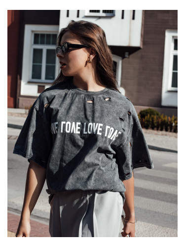 Women's T-shirt with BONGANIR graphite Dstreet print