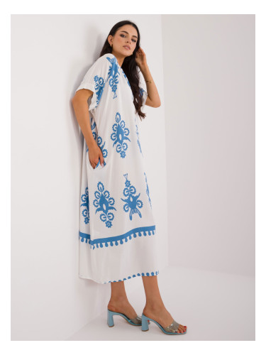 Blue and white oversize dress with print