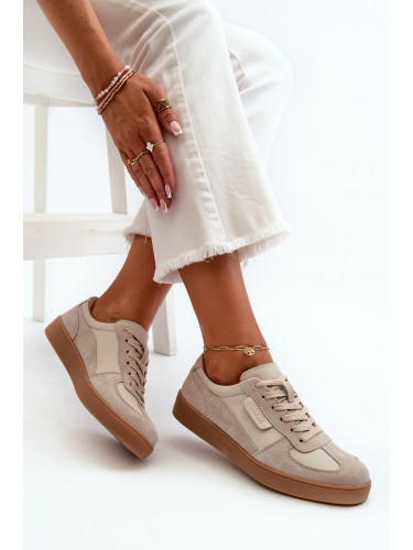 Кожени велурени дамски маратонки Vinceza 7933 сиви