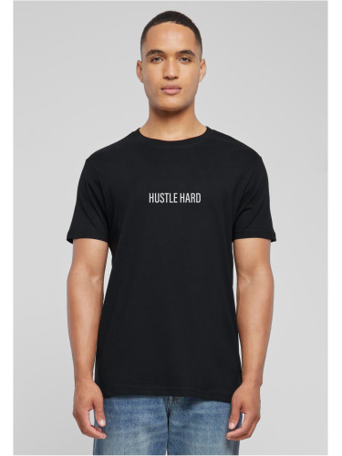 Men's T-shirt Hustle Wording EMB Tee black