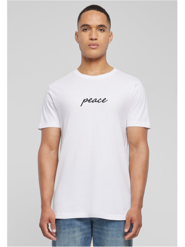 Men's T-shirt Peace Wording EMB white