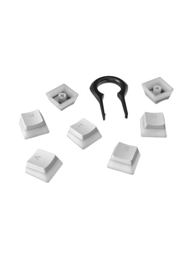 Капачки за механична клавиатура HyperX Pudding White Double Shot PBT Keycap Set upgrade kit (HXS-KBKC4), съвместими с всички механични клавиатури, комплект от 104 клавиша, бели