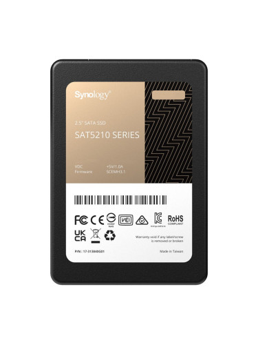Памет SSD 480GB Synology SAT5210-480G, SATA 6Gb/s, 2.5" (6.35 cm), скорост на четене 530 MB/s, скорост на запис 500 MB/s