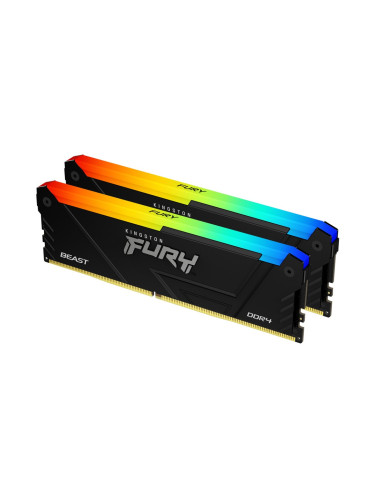Памет 32GB (2x16GB) DDR4 3600MHz, Kingston FURY Beast RGB, KF436C18BB2AK2/32, 1.35V
