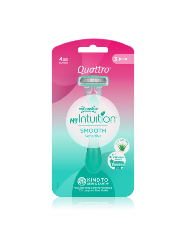 Wilkinson Sword Quattro for Women My Intuition Smooth самобръсначки за еднократна употреба Aloe and Vitamin E 3 бр.