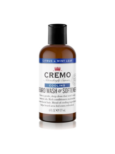 Cremo 2 in 1 Beard Wash & Softener шампоан за брада за мъже Citrus & Mint Leaf 177 мл.