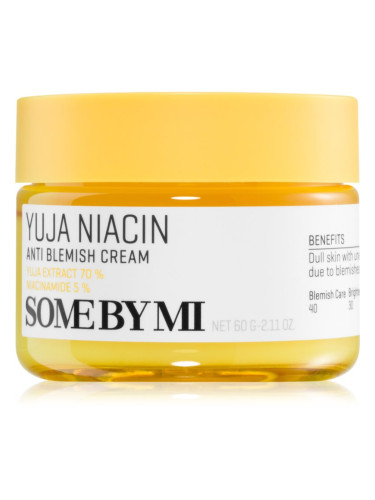 Some By Mi Yuja Niacin Anti Blemish Cream хидратиращ и озаряващ крем за лице за кожа с хиперпигментация 60 гр.