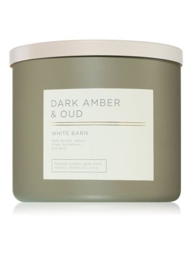 Bath & Body Works Dark Amber & Oud ароматна свещ 411 гр.