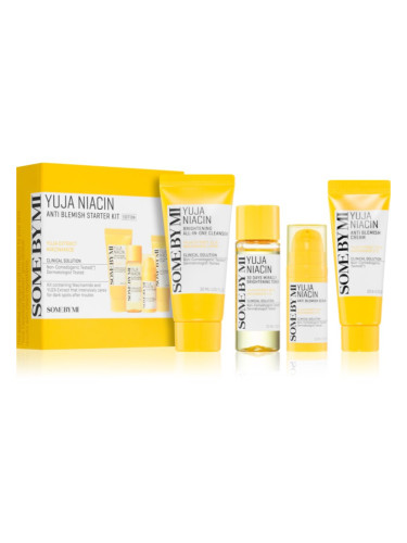 Some By Mi Yuja Niacin Anti Blemish Starter Kit комплект за пътуване да уеднакви цвета на кожата