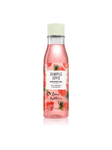 Oriflame Love Nature Simple Joys освежаващ душ гел с аромат на ягоди Organic Strawberry 250 мл.