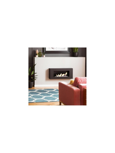 DELTA/FLAT/TUV - Стенен био камина DELTA/FLAT 40x90 см 1,5kW черна