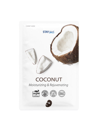 STAY Well Vegan sheet mask - COCONUT Маска за лице дамски 23gr