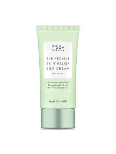 THANK YOU FARMER Sun Project Skin Relief Sun Cream SPF50+ PA++++ Защитен филтър дамски 50ml